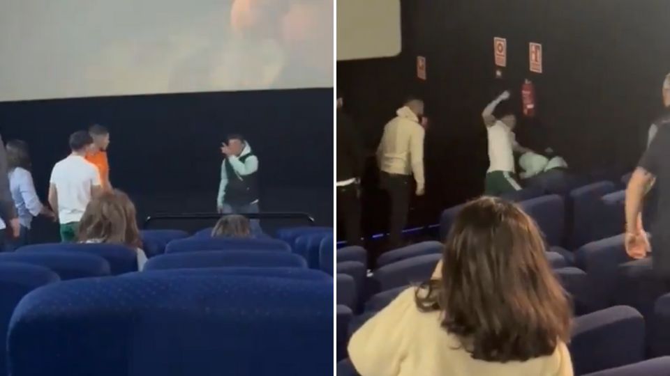 Captan golpiza contra presunto agresor en sala de cine