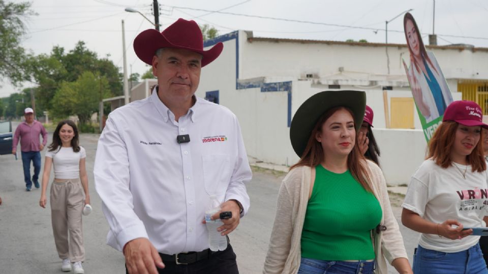 Waldo Fernández y Judith Díaz, candidatos de la coalición “Sigamos Haciendo Historia por Nuevo León” al Senado de la República.