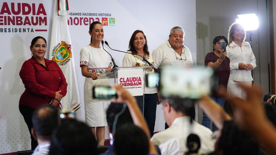 Claudia Sheinbaum en rueda de prensa desde Veracruz