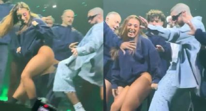 Video: Bad Bunny sufre penoso momento con su bailarina durante concierto