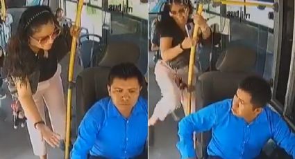 Mujer patea a operador de ruta por ir a exceso de velocidad en Puebla