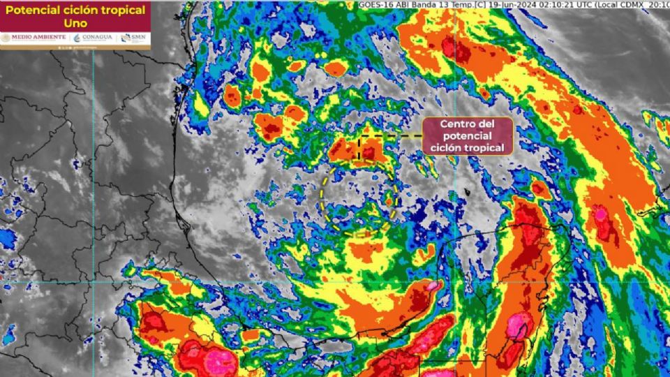 Imagen de radar del ciclón potencial Uno.