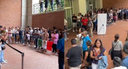 Mexicanos cantan 'Cielito Lindo' en EU mientras esperan largas filas para votar