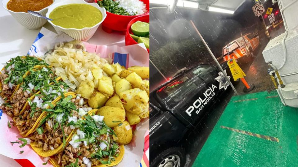 Elementos de corporaciones de auxilio llegando a Los Tacos Jeep.