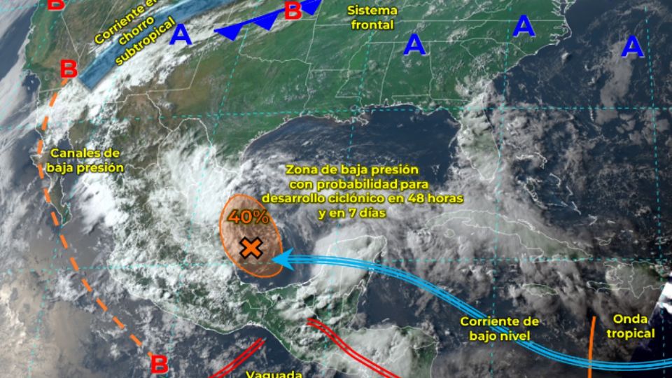 Zona de baja presión tiene potencial ciclónico en el Golfo de México.