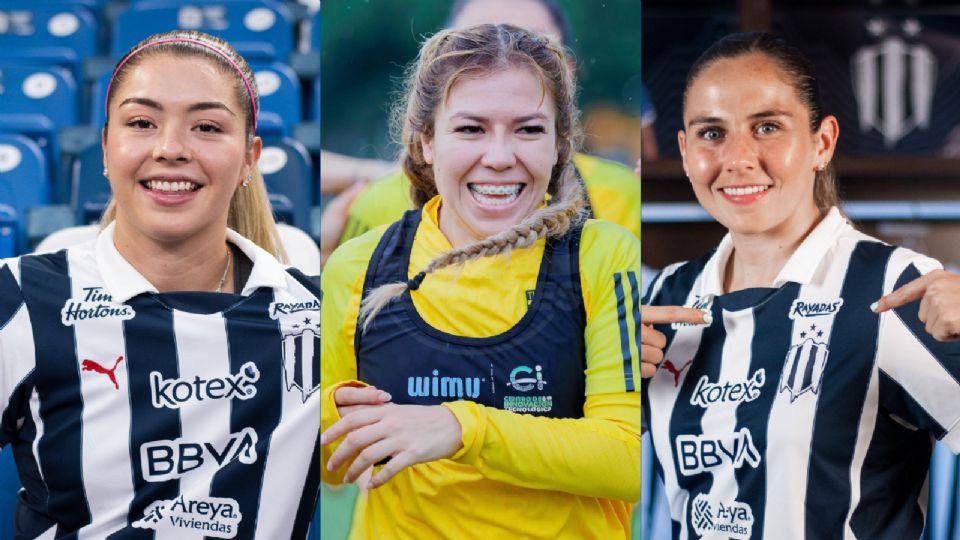 Katty Martínez y Ana Gaby Paz ahora son jugadoras de Rayadas con pasado felino; en tanto, Andrea Hernández fue jugadora del Monterrey y ahora defenderá los colores de Tigres Femenil