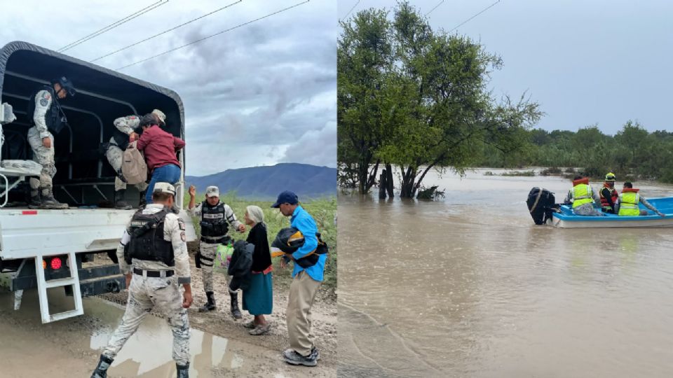 GN apoya a damnificados por tormenta tropical 'Alberto' en NL y Tamaulipas.