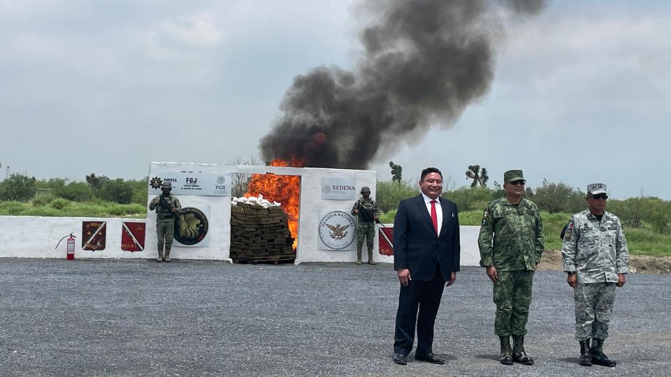 Incineración de droga en Apodaca