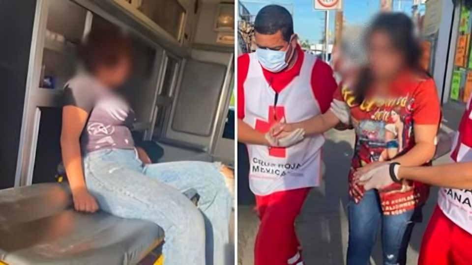 Elementos de la Cruz Roja atienden a jóvenes intoxicadas por comer pollo en mal estado en Mexicali