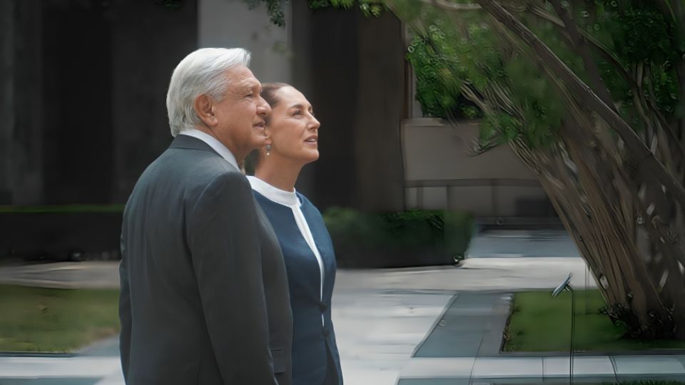 El presidente Andrés Manuel López Obrador junto a Claudia Sheinbaum