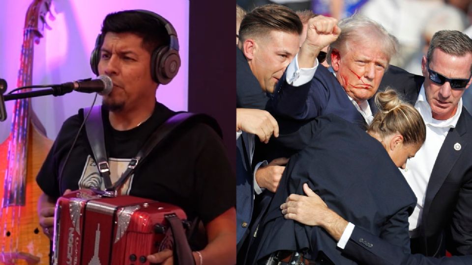 Compacamaney interpretando corrido para Donald Trump.