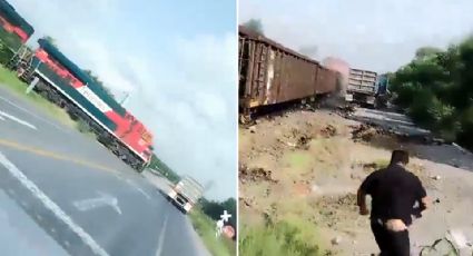 Video: Tren embiste a camión de carga en la Monterrey-Reynosa