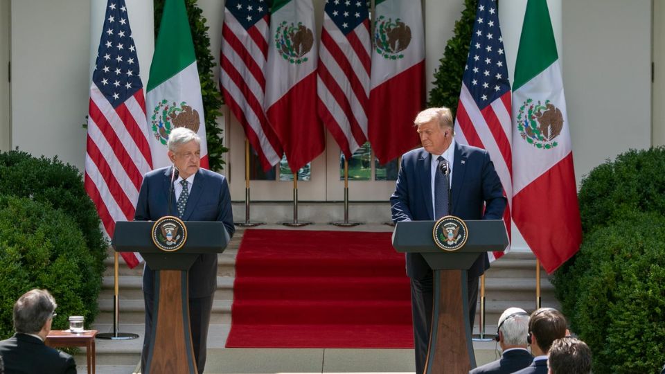 Presidente Andrés Manuel López Obrador junto a Donald Trump, entonces mandatario de Estados Unidos