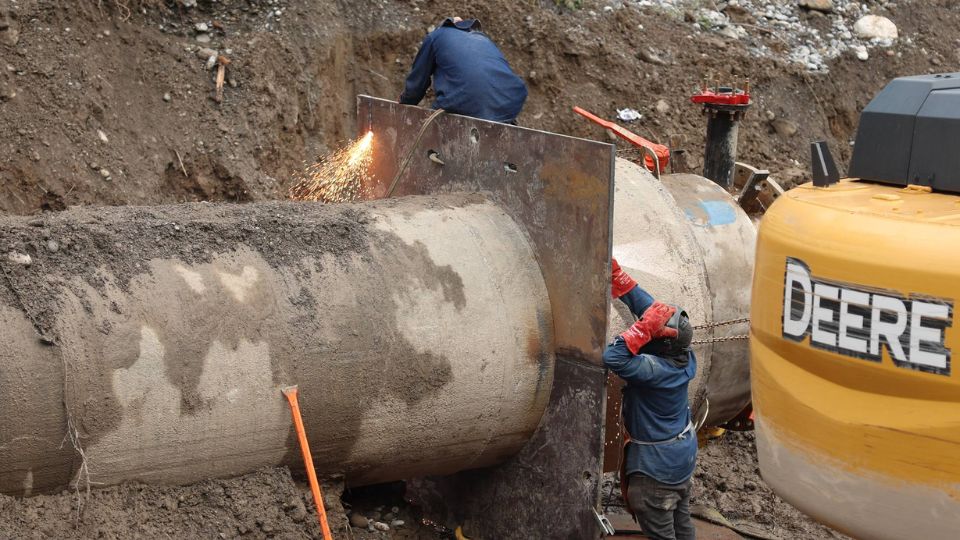 Tubería instalada en La Huasteca | Facebook / Agua y Drenaje de Monterrey