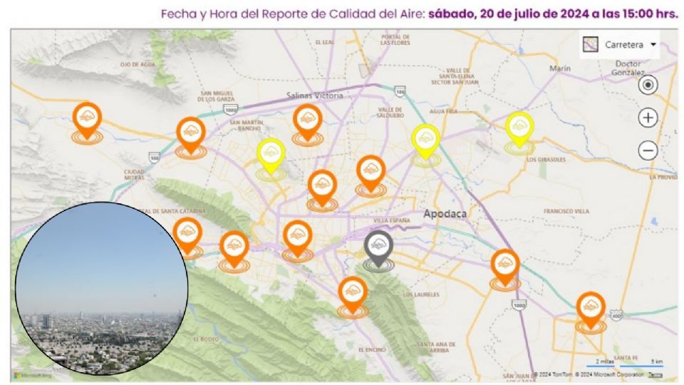 Predomina la mala calidad del aire en Monterrey.