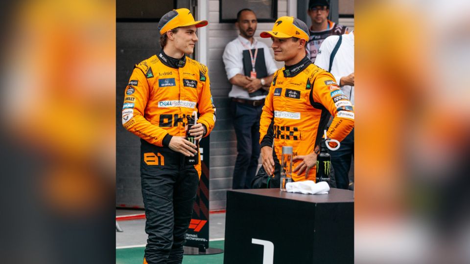 Oscar Piastri y Lando Norris durante el Gran Premio de Hungría.