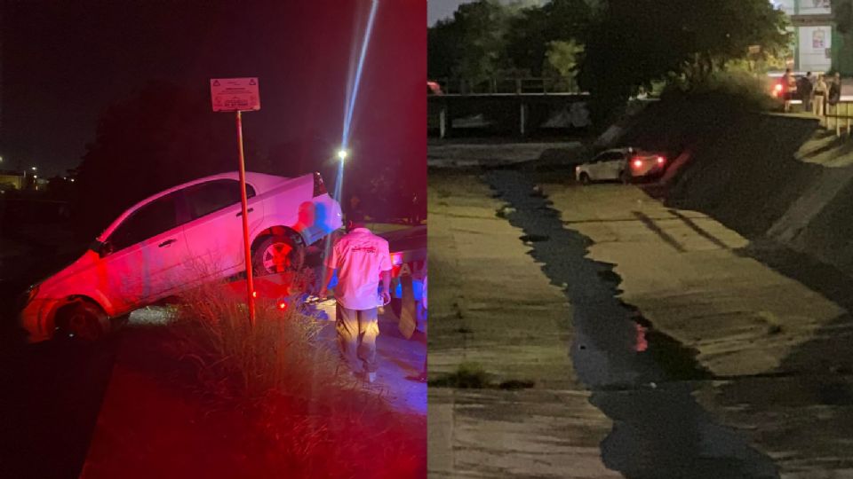 Cae automóvil al canal de La Talaverna, en San Nicolás.