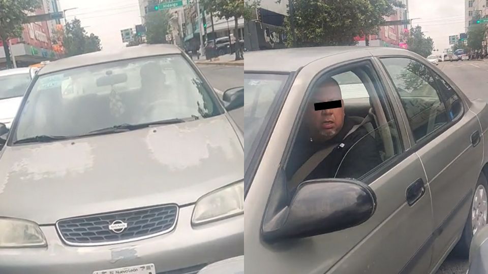 Hombre viajando en contra en Monterrey