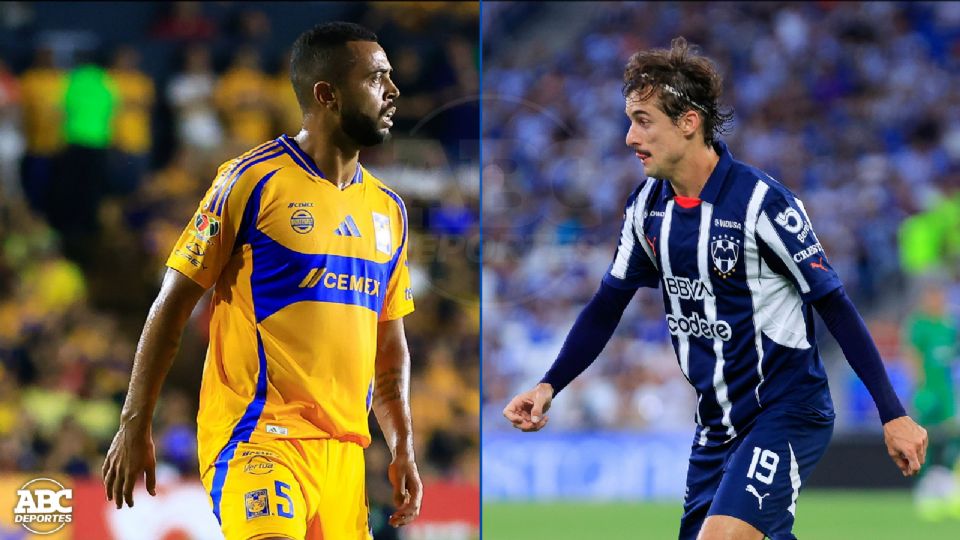 Rafael Carioca y Jordi Cortizo, jugadores de Tigres y Rayados respectivamente