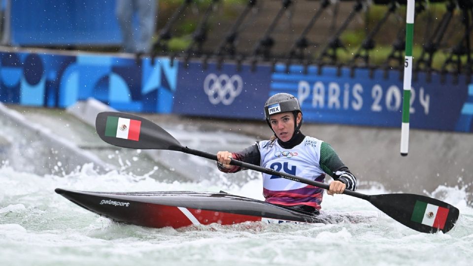 Sofía Reyes en la prueba de kayak individual