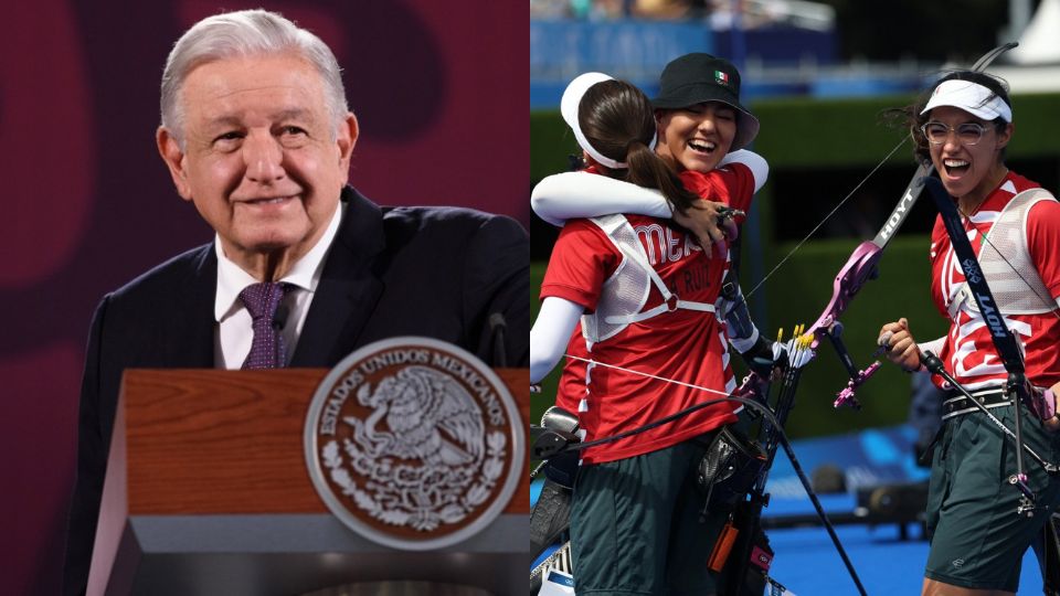 Presidente López Obrador felicita al equipo femenil de Tiro con Arco por su medalla en París 2024