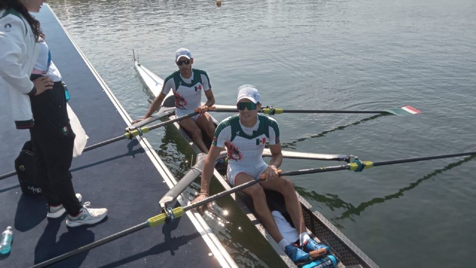 El equipo mexicano de scull ligero doble, conformado por Miguel Carballo y Alexis García.