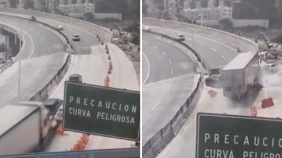 Tráiler se accidente en la avenida Saltillo a Monterrey