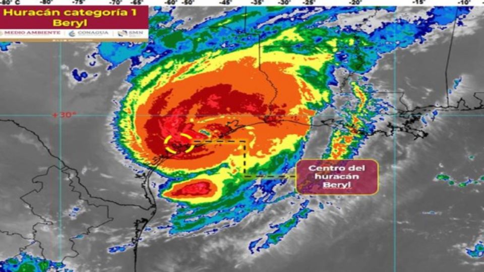 Beryl toca tierra este lunes 8 de julio como huracán categoría 1