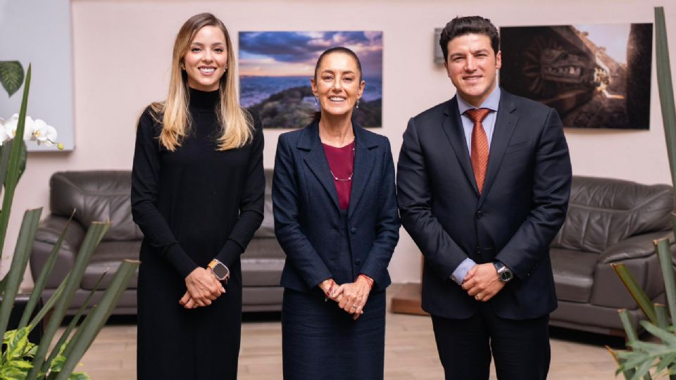 Mariana Rodríguez, Claudia Sheinbaum y Samuel García.