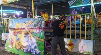 Juego mecánico falla en feria de Apodaca y varios menores quedan atrapados