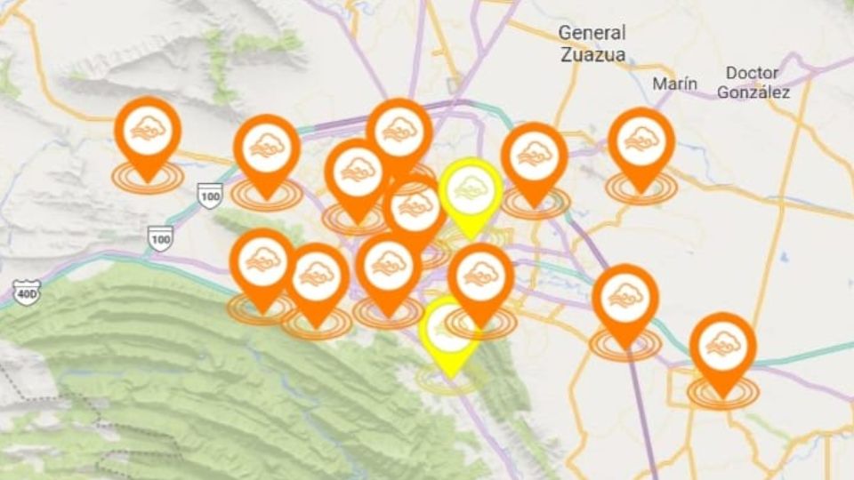 Estaciones de monitoreo de calidad del aire en la zona metropolitana