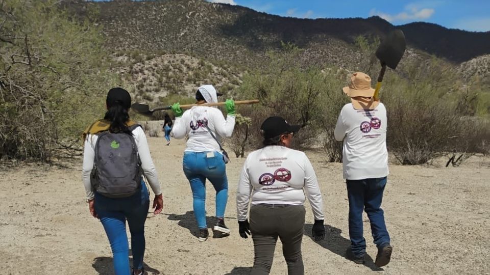 Mujeres buscando restos humanos de personas desaparecidas en Sonora