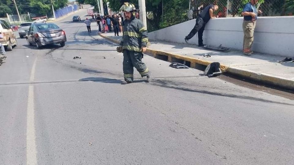 Zona del accidente en Guadalupe, Nuevo León.