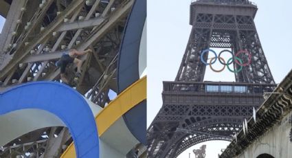 Arrestan a hombre que escalaba la torre Eiffel antes de la clausura olímpica