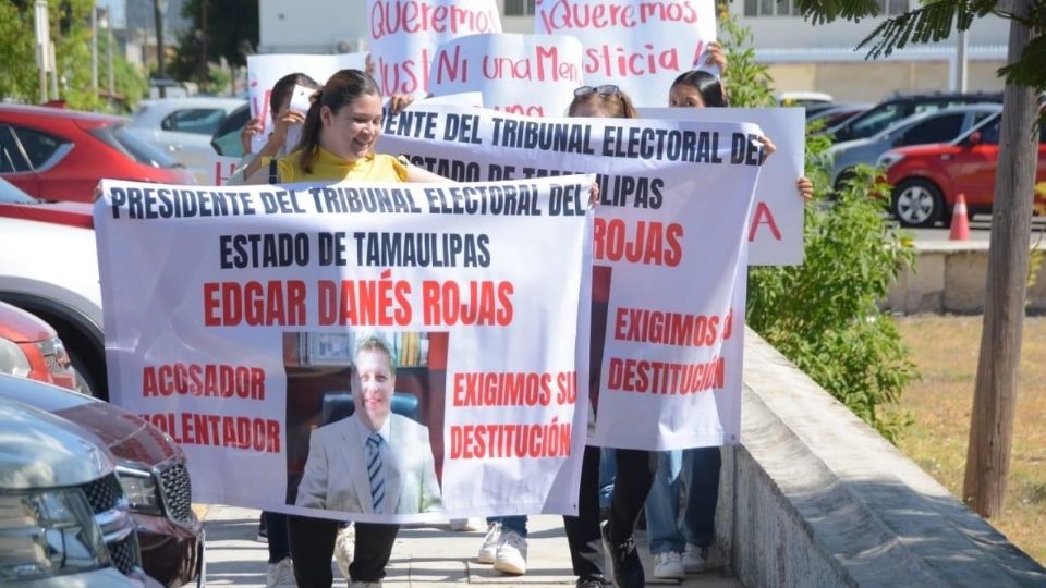 Protesta de mujeres en Tamaulipas.