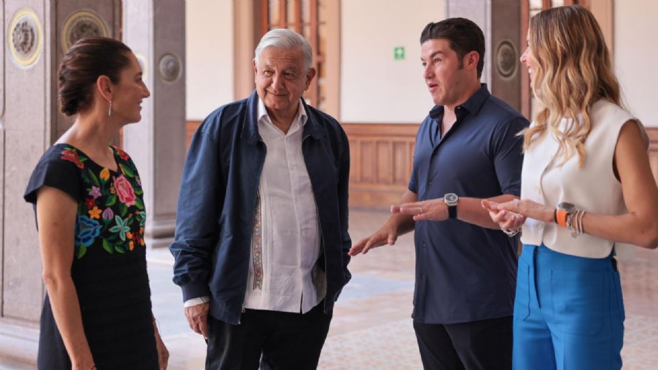 Claudia Sheinbaum, Andrés Manuel López Obrador, Samuel García y Mariana Rodríguez.