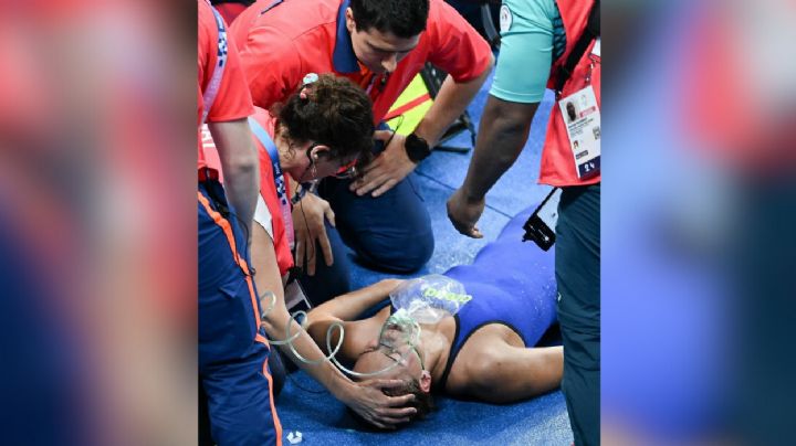 Tamara Potocka, nadadora olímpica, sufre desmayo tras salir de la piscina