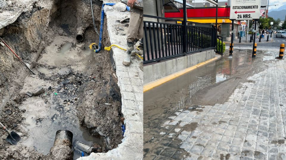 Fuga provoca recorte del suministro de agua potable en el centro de Monterrey