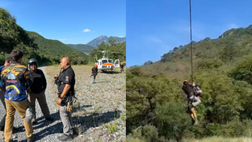 Rescate de hombre que cayó de paracaídas.