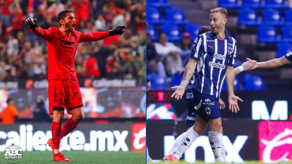 Jesús Corona, portero de Xolos, y Sergio Canales, jugador de Rayados