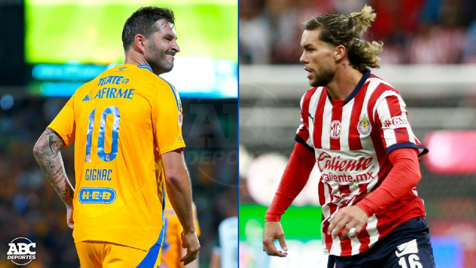 André-Pierre Gignac, jugador de Tigres, enfrentará a Cade Cowell, futbolista de Chivas