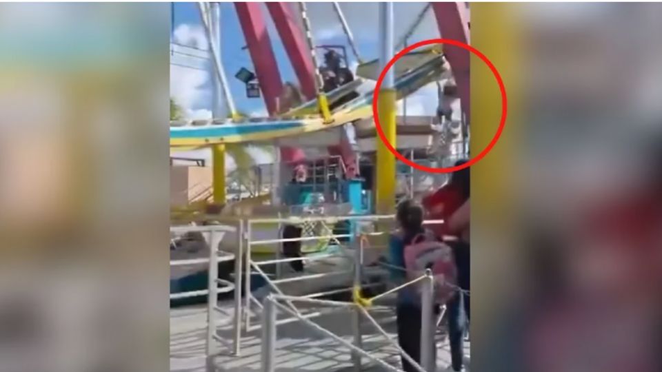 Video capta momento en que mujer cae de una rueda de la fortuna en San Luis Potosí