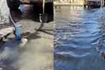 Reportan fuga de agua cristalina en el centro de Monterrey