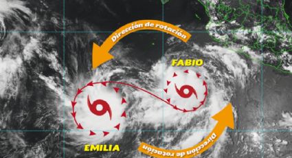 ¿Qué es el Efecto Fujiwhara que está ocurriendo con 'Emilia' y 'Fabio'?