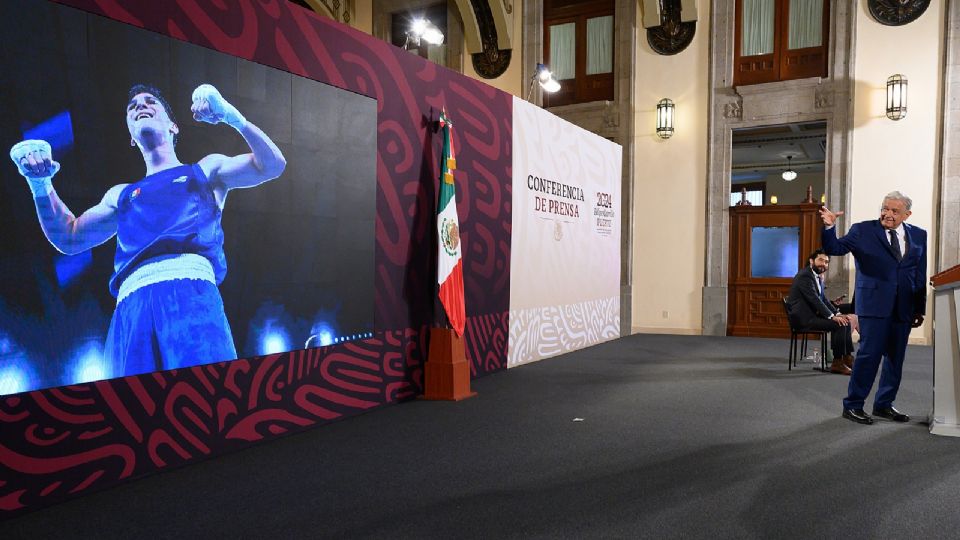 Andrés Manuel López Obrador, durante su conferencia de prensa en el Palacio Nacional.