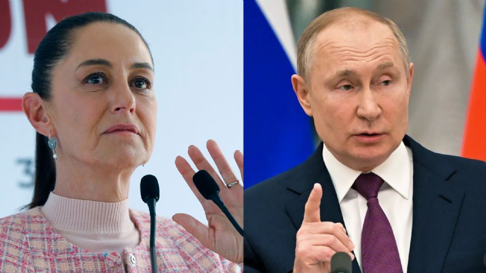 Claudia Sheinbaum y Vladimir Putin.