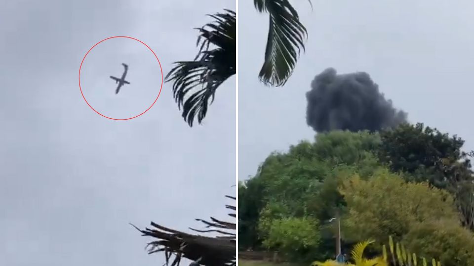 Avión con pasajeros a bordo cae en Brasil