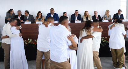 ¡Que vivan los novios! Se casan 29 parejas en el Penal 1 de Apodaca