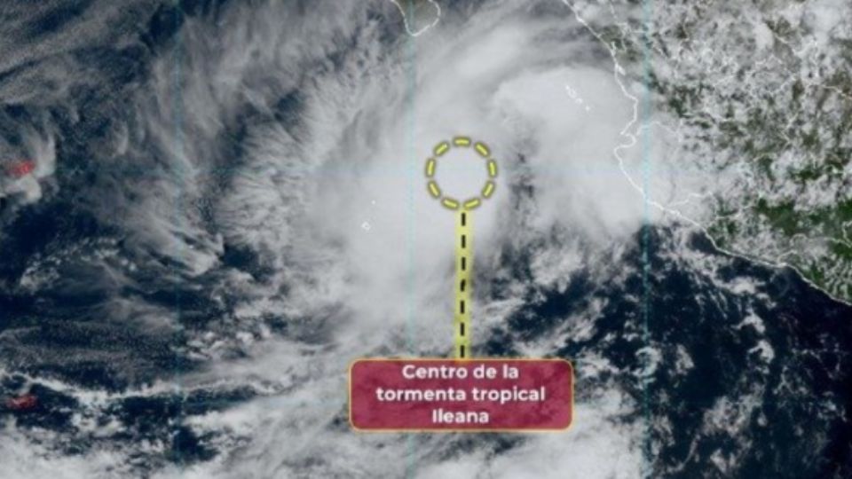 Imagen satelital de la la tormenta tropical Ileana.