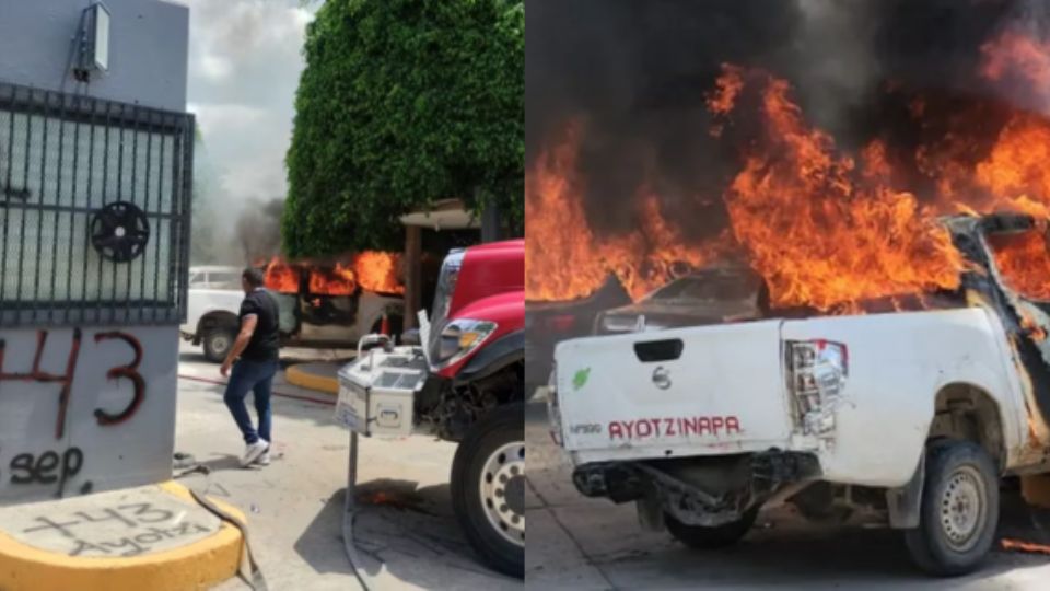 Normalistas de Ayotzinapa dejan disturbios en el Congreso de Guerrero.